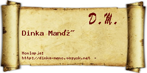 Dinka Manó névjegykártya